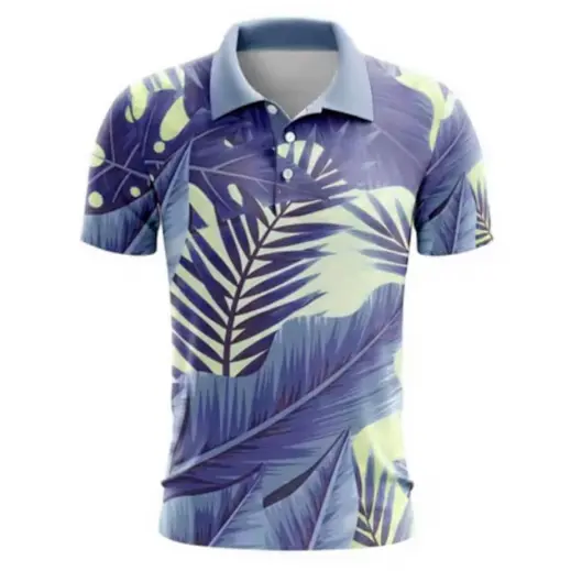 Custom Unisex Sublimated Golf Shirt Leaves
